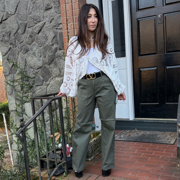 High waist wide leg straight pants - Picture 2 of 6